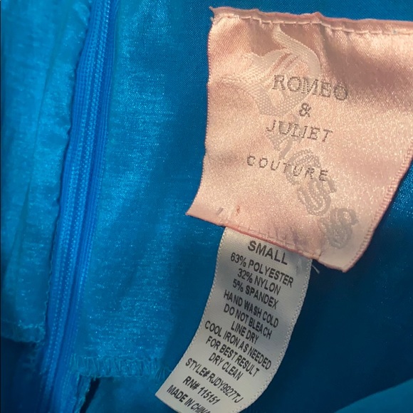 Romeo and Juliet Couture turquoise strapless dress - Picture 8 of 8